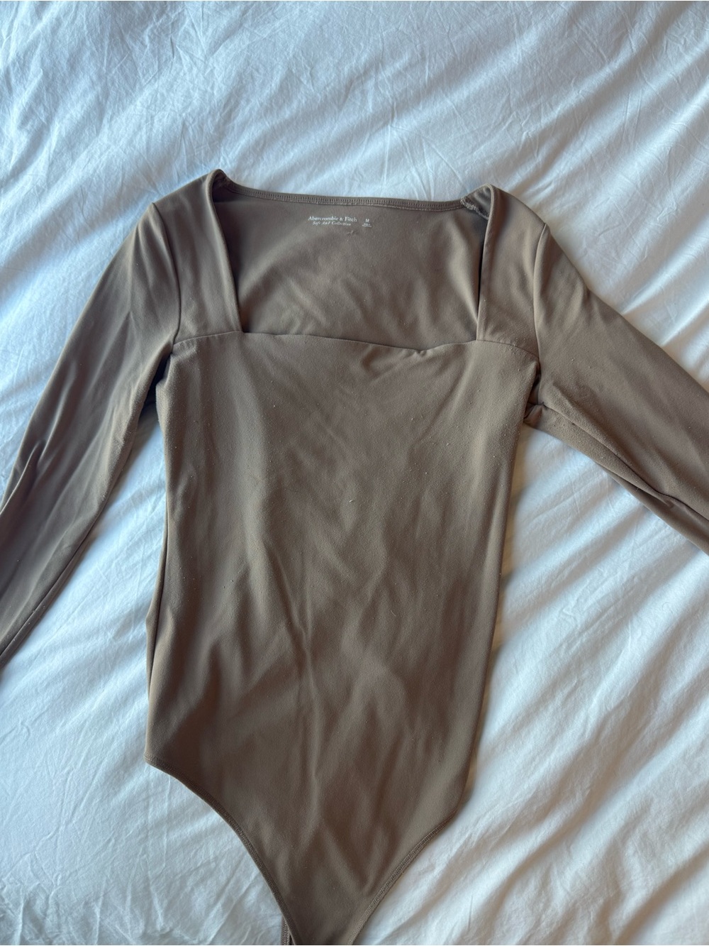 Abercrombie Square Neck Long Sleeve Bodysuit - Brown